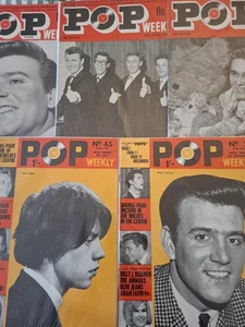 5 x Vintage 1960s POP WEEKLY Magazines Beatles Shadows Billy J Kramer Cilla (A) - Imagen 1 de 15