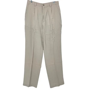 Adidas NEW Men's 32 x 32 Pleated Breathable Golf Dress Pants 100% Tencel Beige - Picture 1 of 5