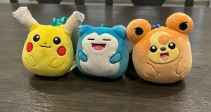 Squishmallows Pokemon Clip Set Of 3 Pikachu Snorlax Teddiursa NWT 2025  - Picture 1 of 8