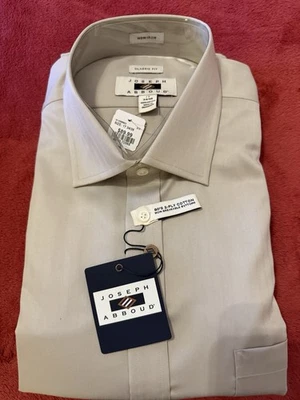 Joseph Abboud Para Hombre Camisa de Vestir Algodón Tostado Manga Larga Camisa 17 34/35 NUEVO Foto 1 de 4