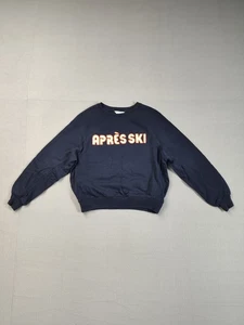 J.Crew Women Sweatshirt XS Navy Blue Print Crew Neck Raglan Sleeve Pullover Top - Picture 1 of 17