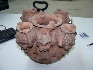 Antique Columbian Ceremonial Aztec Mayan Inca Bowl jug large - Picture 1 of 10