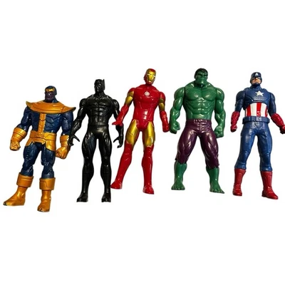 Lote Figuras Marvel Vengadores Spiderman Capitán América Hulk Pantera Negra Thanos Foto 1 de 4