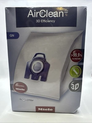 Miele GN Vacuum Bags - 3D AirClean - 4 Bags & 2 Filters Per Box - Image 1 of 4