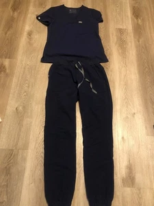 SET FIGS Scrubs Oberteil und Unterteil Hose Shirt Set Dunkelblau XS Extra Small S92 - Bild 1 von 13