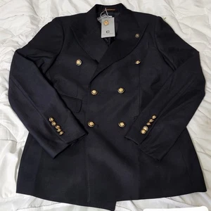 Cenne Des Graoom Mens Black Slim Fit Double Breasted Blazer Size 36 - Picture 1 of 15