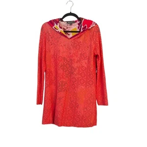 Title Nine Coral Orange Swim Coverup Sunbuster M Long Sleeve Pullover Rashguard - Picture 1 of 10