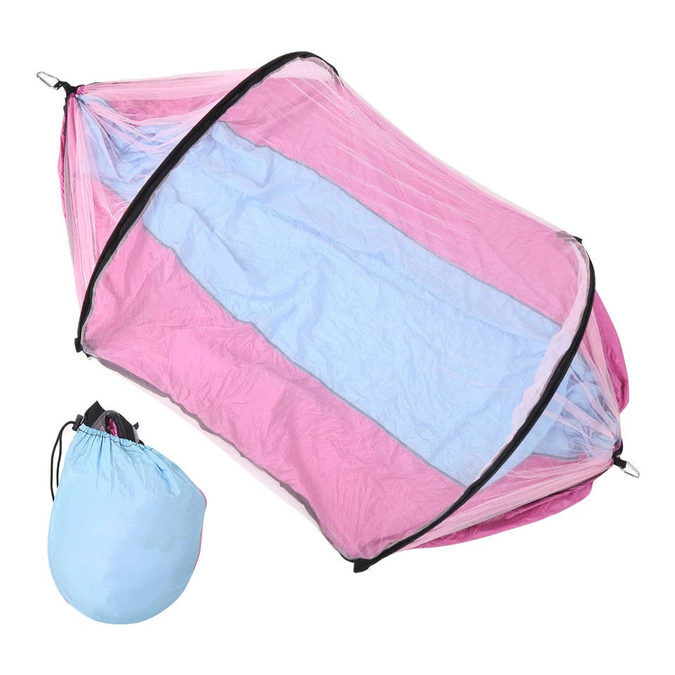 Camping Hammock With Mosquito Net Tent Hanging Bed Swing Chair (Blue And Pi GF - Image 1 of 4