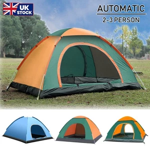 Camping Beach Festival Tents Pop-Up Style 2/3 Person Portable Hiking Polyester - Picture 1 of 35