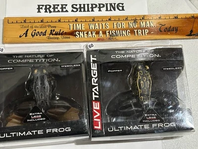 LOT OF 2 COLORS LiveTarget Ultimate Frogs TOPWATER FISHING LURES FREE SHIPPING - Image 1 of 4
