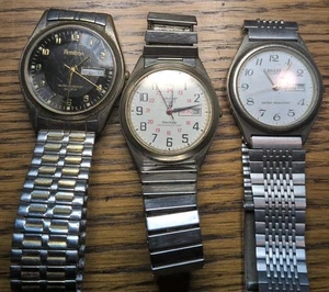 Konvolut 3 Vintage 2 Sharp 1 Amitron Herren Eisenbahn Uhr... Braucht Schläger..ANSEHEN! - Bild 1 von 5