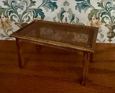 Mesa de comedor vintage miniatura casa de muñecas misión roble malla escala 1:12 Foto 1 de 2