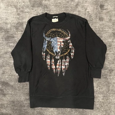 Sudadera Ralph Lauren Denim Supply Para Hombres M/L Negra Calavera Atrapasueños Suroeste Foto 1 de 4