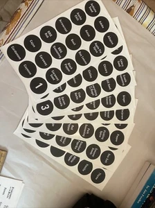 144 Round 1.5" Spice Jar Labels Preprinted, Chalkboard Seasoning Spice Labels - Picture 1 of 4