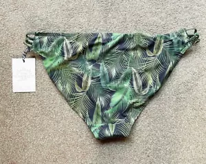 BNWT FAT FACE Bikini Pants size 16 Green & Black - Picture 1 of 4