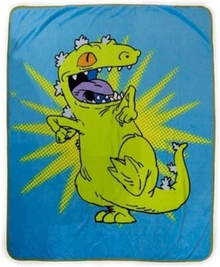 New Reptar Rugrats Plush Fleece Throw Blanket GIFT Cartoon Dinosaur Nickelodeon - Picture 1 of 4