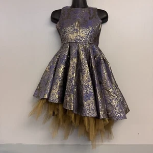 Girls 10 Chasing Fireflies Boutique Dress High Low Brocade Tulle Party Occasion - Picture 1 of 13