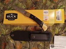 NEW 2024 BucK Knives 110 S30V Brass &  Ebony scales folding hunter Clip Point 