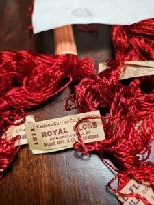 8 Vintage Embroidery Skeins Carlson Currier San Francisco Royal Floss Silk .RED - Picture 1 of 4