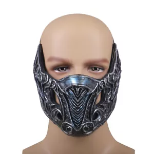 2021 Mortal Kombat Sub-Zero Mask Cosplay Halloween Face PVC Mask Masquerade Prop - Picture 1 of 12