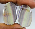 45Cts. Natural Fluorite Matched Pair Oval Cabochon Loose Gemstone Pair E592