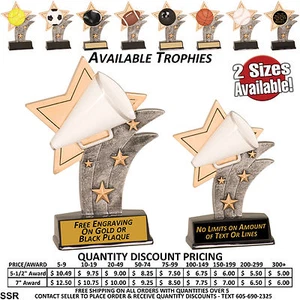Sports Star Awards Trophy All Sports - Free Custom Plaque - Bowling Basketball - Picture 1 of 10