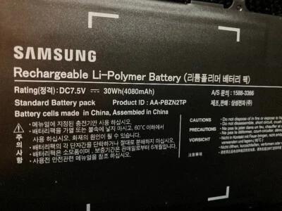 SAMSUNG CHROMEBOOK 11.6" 303C XE303C12 7.5V OEM BATTERY AA-PBZN2TP 1588-3366 USA - Image 1 of 4