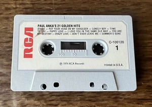 Paul Anka’s 21 Golden Hits Cassette Tape RCA Records 1974 Cassette Only - Picture 1 of 2