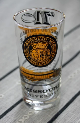 University of Missouri Tigers 1971 Schedule Glass Tumbler Cover