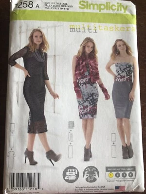 SIMPLICITY PATTERN 1258 DRESS WRAP GAUNTLETS MISSES SIZES XXS - XXL UNCUT - Image 1 of 3