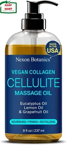 Anti-Cellulite Massage Oil for Massage Therapy 8 Fl Oz - Vegan Collagen Oil for - Picture 1 of 12
