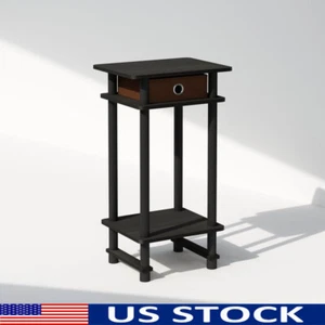 Tall Nightstand Side End Table W/ Storage Drawer Shelf Bedroom Living Room Home - Picture 1 of 7