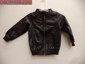 Pre-Owned - Little Wear, Boys Black Faux Leather Jacket, Size 7 US, 120 Japan - Picture 1 of 7