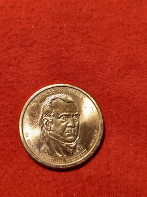 2009 P JAMES K POLK Presidential  Dollar error coin cud in S VERY LOW MINTAGE - Image 1 of 4