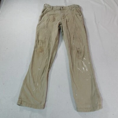 Carhartt Jeans Mens 34 Pants Brown Denim Relaxed Fit Work Wear Distressed 34x34 - Image 1 of 4