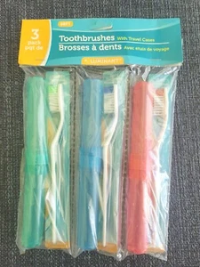 Estuches de viaje con soporte para cepillo de dientes - Juego de 3 cepillos de dientes de plástico portátiles con... - Imagen 1 de 1