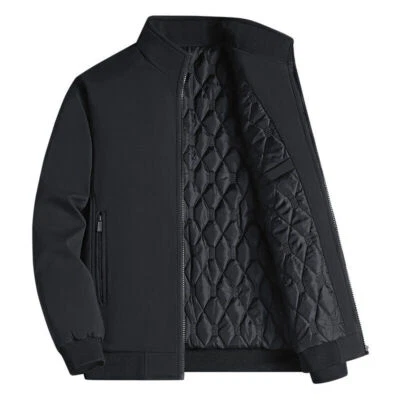 Men Winter Padded Coats Warm Faux Fleece Jackets Outwear Tops Casual Parkas - Image 1 of 3