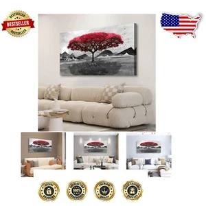 Elegant Red Tree of Life Canvas - 20x40in Waterproof Wall Art for Modern Spaces - Picture 1 of 11