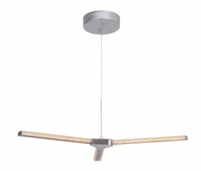 Araña LED Craftmade 45623-CH-LED 3 Brazos 34" con Pantalla Acrílica Efecto Cristal Foto 1 de 4