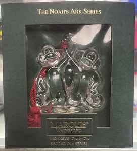 Waterford MARQUIS CRYSTAL Noah's Ark Monkeys ornament “Two By Two” - Picture 1 of 2