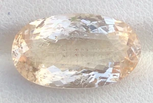 7.10 Ct Natural Faceted cut Peach color Imperial Topaz Origin Katlang Pakistan - Picture 1 of 16