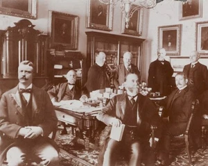 Theodore Roosevelt con su gabinete, 1901, principios de 1900, nueva reproducción de imagen - Imagen 1 de 1