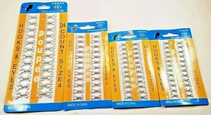 24 pc Hook And Eye Fasteners Silver Dress Making Bra Repair Sew sizes 1-4 - Picture 1 of 5
