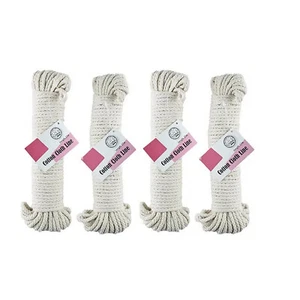 New 4x 15Meters Cotton Rope Grey White Cotton Clothes Line - Bild 1 von 1