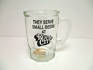 Rock City extra kleiner Bierkrug "Small beers at Rock City" TN Glas lustige Tasse - Bild 1 von 5