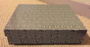 Perlier Italien, grau silber, leere mittlere Geschenkbox, Hardcover Geschenkboxen, 10 Zoll - Bild 1 von 6