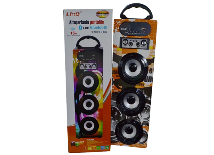 x Linq Kbq-608 Cassa Altoparlante Portatile Bluetooth Radio Usb Led Multicolor - Immagine 1 di 1