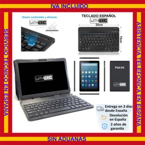 10-1-Tablet-WITHTECH-3G PAD,OCTA CORE, 4GB,DUAL SIM PLATA CON FUNDA Y TECLADO - Imagen 1 de 8