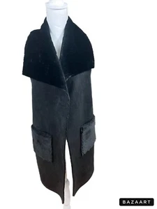 Metric Faux Fur And Sweater Open Front Vest With Pockets Size Large - Picture 1 of 4
