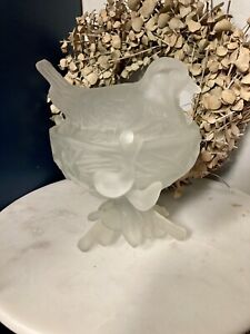 Westmoreland Satin Glass Bird On A Nest Footed Covered Candy Dish Vintage